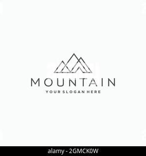 minimalist MOUNTAIN mountains triangle Logo design Stock Vector