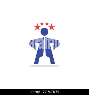 people business star logo icon flat concept vector graphic design Stock Vector