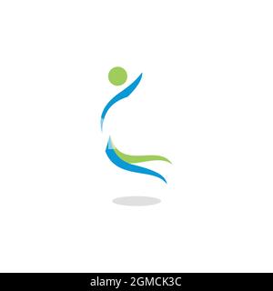 abstract people success logo icon flat concept vector graphic design Stock Vector