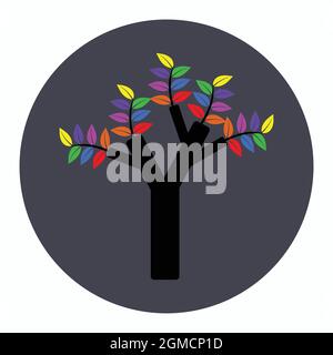 Rainbow tree Stock Vector