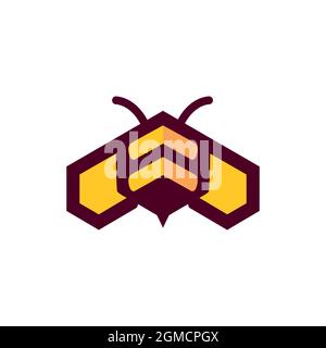 abstract bee stylish logo icon flat concept vector graphic design Stock Vector