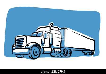 Big Truck Drawing Stock Vector