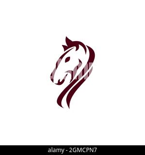 abstract horse logo icon flat concept vector graphic design Stock Vector