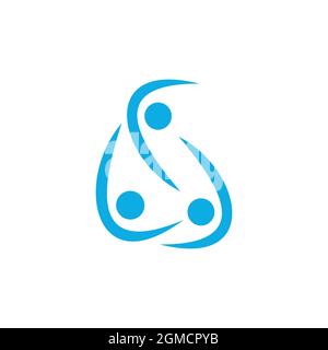 abstract people letter s team work logo icon flat concept vector graphic design Stock Vector