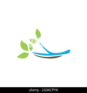 abstract tree branches logo icon flat concept vector graphic design Stock Vector