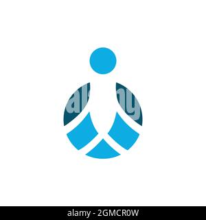 abstract penguin ball logo icon flat concept vector graphic design Stock Vector