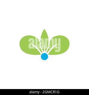 abstract three leaves logo icon flat concept vector graphic design Stock Vector