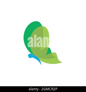 butterfly stylish abstract logo icon flat concept vector graphic design Stock Vector