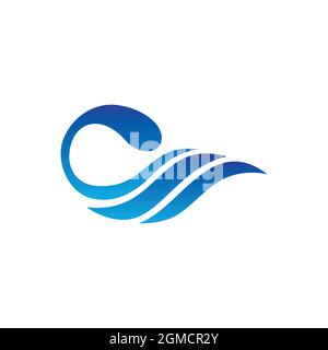 abstract waves stylish logo icon flat concept vector graphic design Stock Vector