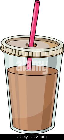 Cold Coffee drink cartoon vector illustration Stock Vector