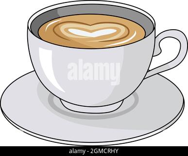 Latte Art Heart vector illustration Stock Vector