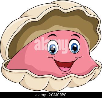 Cute Oyster cartoon vector illustration Stock Vector