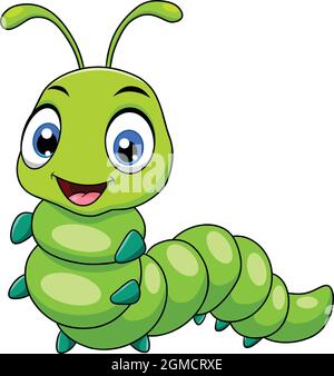 Cute Caterpillar cartoon vector illustration Stock Vector