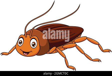 Cute Cockroach cartoon vector illustration Stock Vector