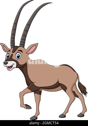 Cute Oryx animal cartoon vector illustration