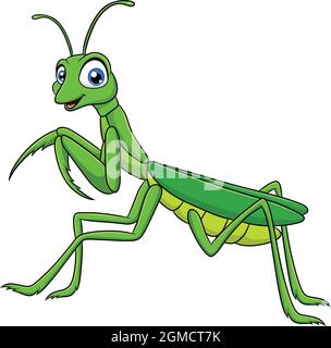 Cute Mantis cartoon vector illustration Stock Vector