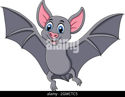 Cute Bats animal cartoon vector illustration Stock Vector
