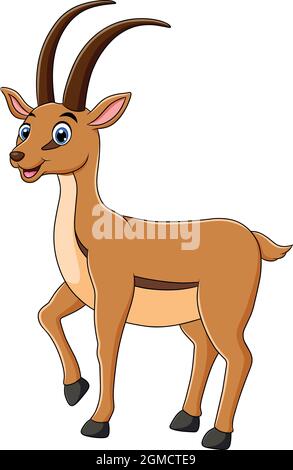 Cute Antelope animal cartoon vector illustration Stock Vector