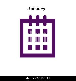 calendar tab for January - illustration Stock Photo