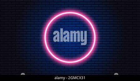 neon circle on black background Stock Vector
