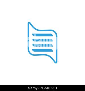 linked bubble talk text paper logo vector Stock Vector