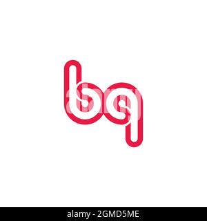 letter bq simple loop thin line logo vector Stock Vector