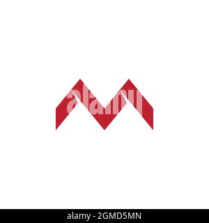 letter m abstract 3d paper flat geometric logo vector Stock Vector