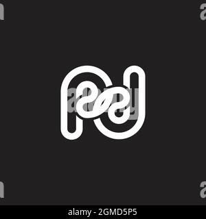 letter pd linked overlapping 3d flat line logo vector Stock Vector