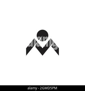 letter om abstract flat paper geometric logo vector Stock Vector