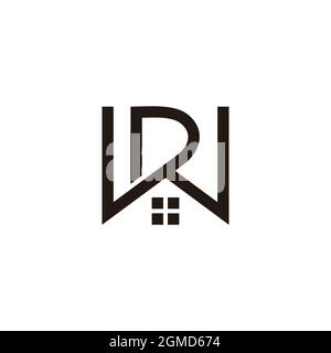 letter wd simple geometric home shape geometric logo vector Stock Vector