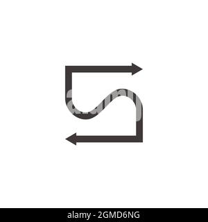 letter s exchange arrow line logo vector Stock Vector