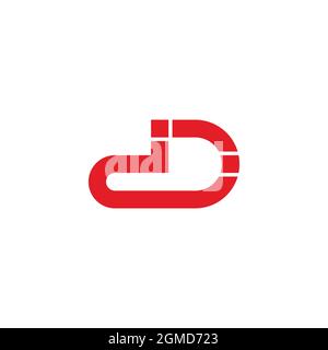 letter dd simple geometric linear simple logo vector Stock Vector