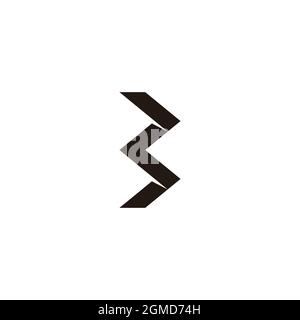 letter b abstract 3d paper flat geometric logo vector Stock Vector