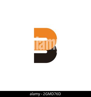 letter nb simple colorful geometric loop logo vector Stock Vector