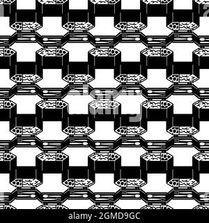 Metal lunch box pattern seamless background texture repeat wallpaper geometric vector Stock Vector