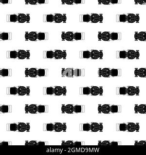 Top view lawn mower pattern seamless background texture repeat wallpaper geometric vector Stock Vector