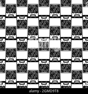 Full lunch box pattern seamless background texture repeat wallpaper geometric vector Stock Vector