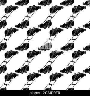 Lawn mower pattern seamless background texture repeat wallpaper geometric vector Stock Vector