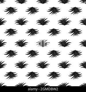 Aloe plant pattern seamless background texture repeat wallpaper geometric vector Stock Vector