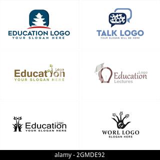 A set of education logo design Stock Vector