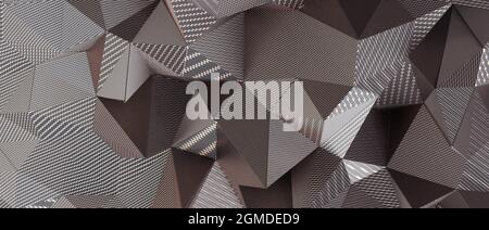 Distorted low poly backdrop with sharp lines Stock Photo
