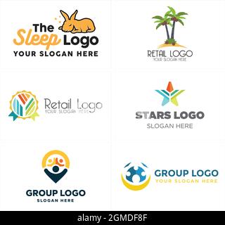 a set of retail group animal logo design Stock Vector