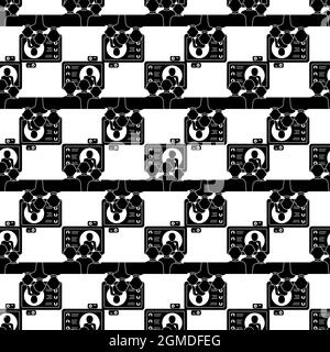 Webinar meeting pattern seamless background texture repeat wallpaper geometric vector Stock Vector