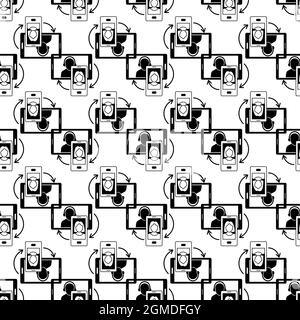 Smart device webinar pattern seamless background texture repeat wallpaper geometric vector Stock Vector
