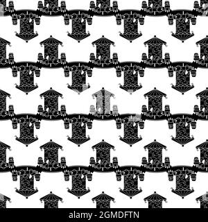 Car carousel pattern seamless background texture repeat wallpaper geometric vector Stock Vector