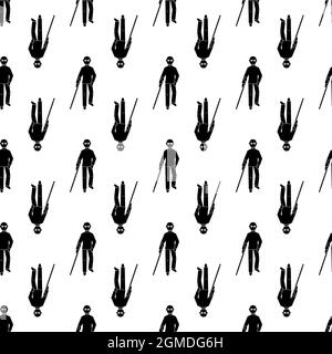 Blind man pattern seamless background texture repeat wallpaper geometric vector Stock Vector