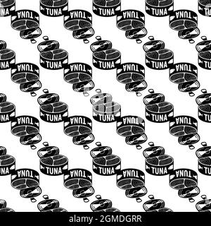 Open tuna can pattern seamless background texture repeat wallpaper geometric vector Stock Vector