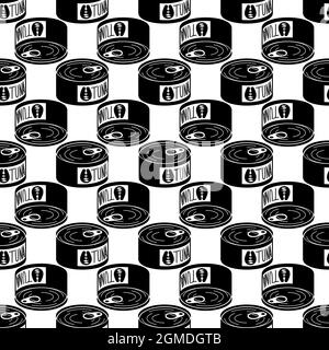Tuna tin pattern seamless background texture repeat wallpaper geometric vector Stock Vector