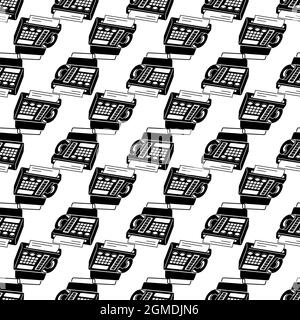 Phone fax in perspective pattern seamless background texture repeat wallpaper geometric vector Stock Vector