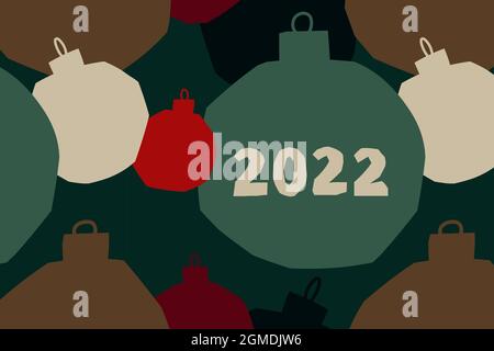 Date 2022. New year logo, calendar cover, postcard, abstract modern style with jagged shapes. Stock Vector